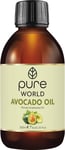 Pure World Natural Avocado Oil 250ML Cold Pressed Bottled in the UK 100% Nourish