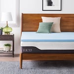 LUCID Surmatelas en Mousse à mémoire de Forme infusé de Gel pour lit Simple XL, 5,1 cm, certifié CertiPur