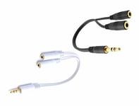 3.5mm HEADPHONE EARPHONE SPLITTER JACK Y MALE to 2 FEMALE CABLE AUDIO EXTENSION