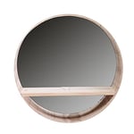 Vacchetti Miroir en Bois avec étagère Ronde, Multicolore, Petite Taille