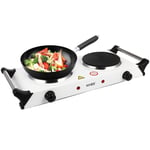 Powerful 2000W Portable Electric Double Burner Hot Plate Cooktop Cook Stove