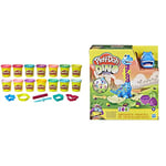 Play-Doh Sparkle and Bright Colour Pack - Amazon Exclusive & Dino Crew Growin' Tall Bronto Toy Dinosaur for Children 3 Years and Up with 2 Eggs