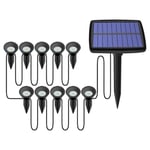 Utomhus LED-lampor med solceller - 10-i-1 10 Svart