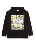 JACK&JONES PLUS Men's JJPETE Shape Sweat Hood PS Sweatshirt, Black, 4XL