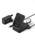 Anker MagGo 3-in-1 Wireless Charging Station MagSafe Compatible Qi2 Certified