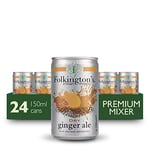 Folkington's Dry Ginger Ale, 24 Pack, Artisan Mixer with Natural Botanics, 3 x 8 Pack of 150 ml (24 Cans Total)