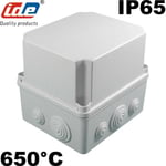 IDE - Boitier de dérivation industriel étanche IP65 avec couvercle haut Dimensions (HxLxP) 155x179x160 entrées prédécoupées : 6x Ø25 + 4x Ø40