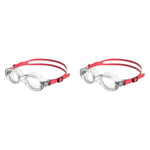 Speedo Unisex Kids Child Futura Classic Swimming Goggles, Lava Red/Clear, One Size (Pack of 2)