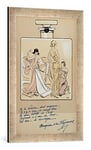 'Encadré Image de Sem "caricature of Coco Chanel (1883–1971) in a Bottle Of Chanel N ° 5, from' Le nouvel monde ', 1923, d'art dans le cadre de haute qualité Photos fait main, 40 x 60 cm, argent Raya