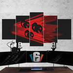 TOPRUN Modern Art print picture Tom Clancy's Rainbow Six Siege Fuze Logo 5 pieces wall art decor Paintings on canvas for office Home decor 5 panel oil pictures print on canvas for living room