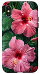 Coque pour iPhone X/XS Rose Hibiscus Tropical Floral Hawaiian Flowers Island