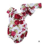 Fashion Flower Newborn Baby Girl Clothe Jumpsuit Romper Red 90