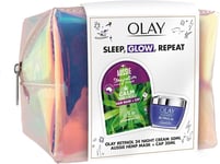 Sleep, Glow, Repeat. Olay + Aussie Giftset. Olay Retinol24 Night Moisturiser 50