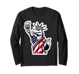 Dino Statue Of Liberty 4th Of July American flgs Long Sleeve T-Shirt