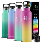 HoneyHolly Vacuum Insulated Stainless Steel Drinking Bottle, 1000 ml, BPA-Free Water Bottle, Leak-Proof Thermos Flask, Thermos Flask, Suitable for Children, Small, School, Sports, Bicycle