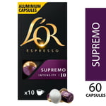 L'OR 60 Nespresso* Compatible Capsules Supremo (6 Packs, 60 Coffee Pods)