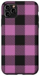 Coque pour iPhone 11 Pro Max Motif à carreaux rose et noir