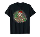 Merry Slothmas Funny Christmas Lights Pajama for Sloth Lover T-Shirt
