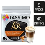 Tassimo Coffee Pods L'OR Espresso Latte Macchiato Caramel 5 Packs (40 Drinks)