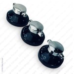 3 Knobs for Diplomat Gas Hob Chrome & Black Switch Dial Cooker Oven