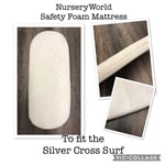 Replacement Pram Mattress Fits Silver Cross Surf Safety Foam Breathable