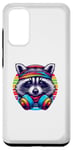 Galaxy S20 Colorful raccoon with headphones vintage colorful raccoon Case