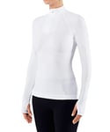 FALKE Women's Warm Tight Fit Zipped Longsleeved Base Layer Top, Thermal Underwear, White (White 2860), XL (1 piece)