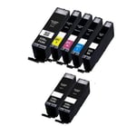 Compatible Multipack Canon Pixma MG5550 All-in-One Printer Ink Cartridges (7 Pack) -6431B001