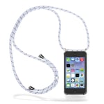 CoveredGear-Necklace Boom Galaxy A10 mobilhalsband skal - White Stripes Cord