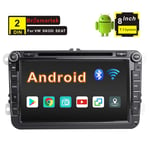 Autoradio GPS Radio Android 7.1 8 Pouces 2 Din Lecteur DVD pour VW Passat Golf Polo Jetta Skoda Amarok avec Ecran Tactile Bluetooth WiFi Caméra de recul Canbus USB SD Vidéo