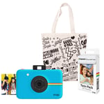 Polaroid Snap Instant Digital Camera (Blue) Starter Kit with Tote Bag