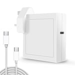 87W USB-C Power Adapter, USB C Charger Compatible with Mac Pro Charger with USB C Cable Compatible with Mac Air/Pro/Retina, iPa- Pro, HUAWEI, Matebook Dell Hp Asus Acer PD Fast Charge