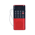 Wozlam Radio FM Mini haut-parleur portable Lecteur de musique MP3 Prise en charge de la numérisation automatique Micro SD/TF Affichage LED, enregistreur, clé de verrouillage, lecteur de carte SD, prise AUX, batterie rechargeable BL-5C (rouge)