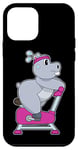 Coque pour iPhone 12 mini Hippopotame Fitness Vélo d'appartement