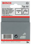 Bosch Professional 1000x Fine Wire Staple Type 53 (Natural Materials, Textiles, Carton, 11.4 x 0.74 x 6 mm, Accessories Tacker, Staple Gun)