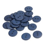 The Bead and Button Box - 25 Dark Blue Resin Buttons 23mm. Ideal for sewing, scrap booking, card making, jewellery, and other craft projects