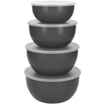 Skålset med lock 4 st, charcoal grey