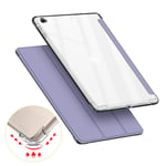 VAGHVEO Case for iPad 9th Generation 10.2 2021/8th Gen 2020/7th 2019 Smart Case Flexible Soft Transparent TPU Shockproof Back Cover, Slim Tri-fold Stand Shell Resistant Clear Smart Cases, Grey Purple