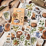 46pcs leaf coffee Cute Cartoon Paper Stationery Sticker For School Office Supply Kids Gift Toy Book Phone Calendar Decorative