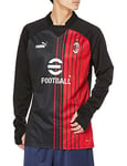 PUMA AC Milan 769275 Prematch sweat Soccer T-shirt Men's Black-Tango Red L