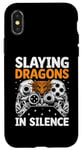 Coque pour iPhone X/XS Jeu vidéo Slaying Dragons In Silence