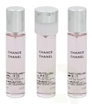 Chanel Chance Eau Tendre Giftset 60 ml, 3x Edt Spray Refill 20Ml - Twist and Spray