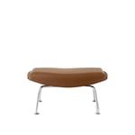 Fredericia Furniture - Wegner Ox Ottoman, Chrome, Leather Cat. 3 Max 95 Cognac - Fotpallar