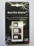 Micro + Nano Sim Card Adaptor Conversion Kit for Apple Iphone 4 /4S /5 /5S /6