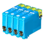 4 Cyan Ink Cartridges for Epson Expression Home XP-205 XP-302 XP-325 XP-415 