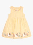 JoJo Maman Bébé Baby Guinea Pig Applique Gingham Dress, Yellow
