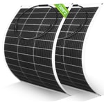 Eco-worthy - 2 Pièces monocristallin flexible panneau solaire 130W 12V chargeur de module solaire pour batterie rv camping home