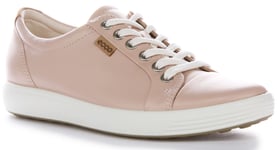 Ecco Soft 7 W Contrast Leather Casual Lace Up Trainer Taupe Womens UK 3 - 9