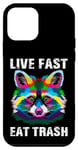 Coque pour iPhone 12 mini Live Fast Eat Trash Poubelle Ratons laveurs Raccoon