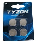 Tyzon CR2032 litium batterier 4-pack